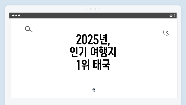 2025년, 인기 여행지 1위 태국