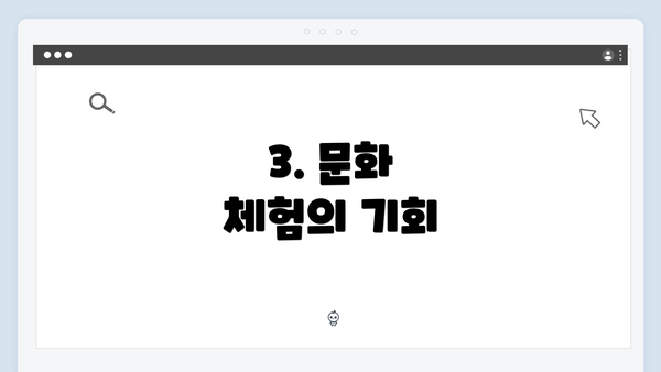 3. 문화 체험의 기회