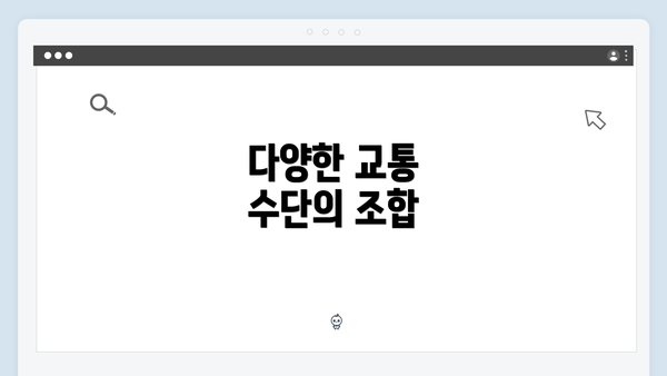다양한 교통 수단의 조합