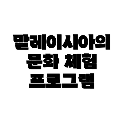 말레이시아의 문화 체험 프로그램