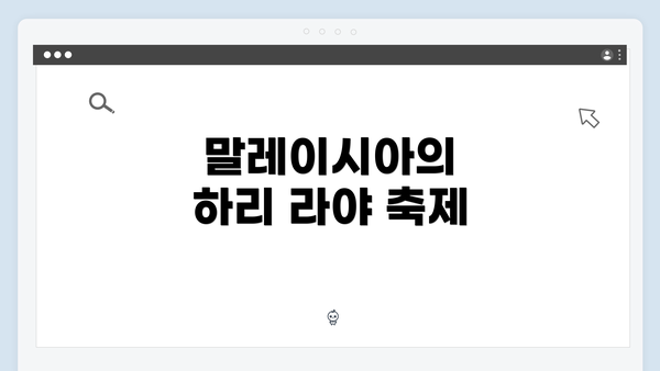 말레이시아의 하리 라야 축제
