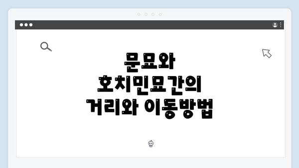 문묘와 호치민묘간의 거리와 이동방법