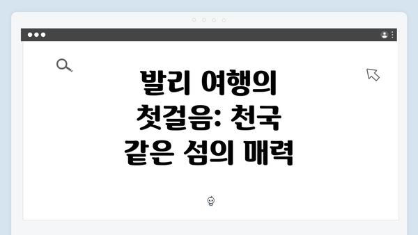 발리 여행의 첫걸음: 천국 같은 섬의 매력