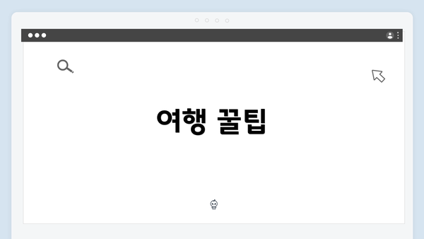 여행 꿀팁