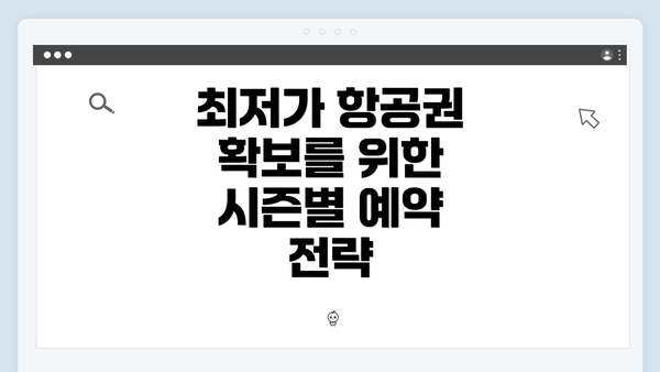 최저가 항공권 확보를 위한 시즌별 예약 전략