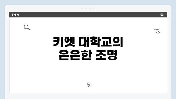 키엣 대학교의 은은한 조명