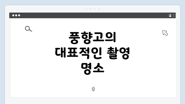 풍향고의 대표적인 촬영 명소