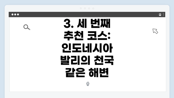 3. 세 번째 추천 코스: 인도네시아 발리의 천국 같은 해변