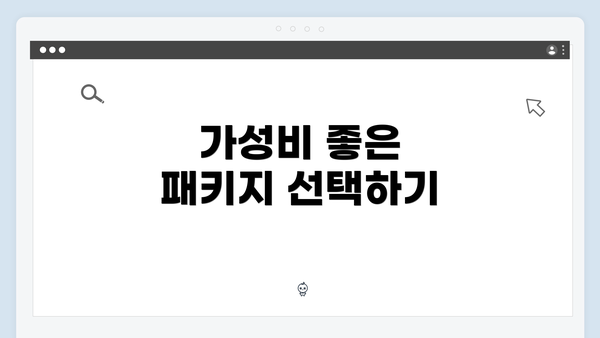 가성비 좋은 패키지 선택하기