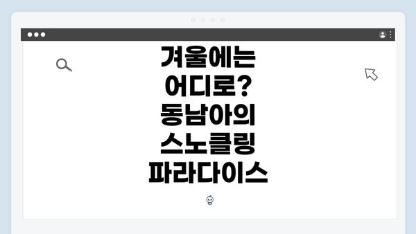 겨울에는 어디로? 동남아의 스노클링 파라다이스
