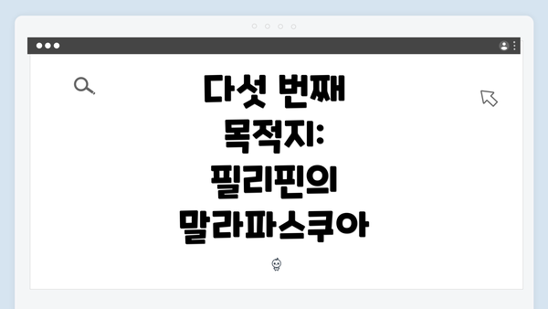 다섯 번째 목적지: 필리핀의 말라파스쿠아