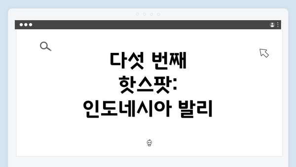 다섯 번째 핫스팟: 인도네시아 발리