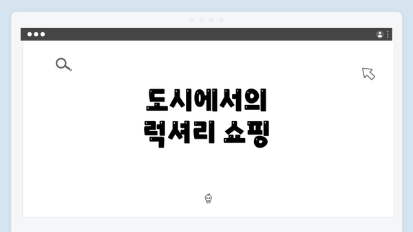 도시에서의 럭셔리 쇼핑