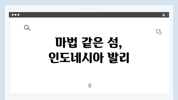 마법 같은 섬, 인도네시아 발리