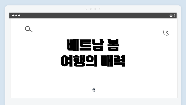 베트남 봄 여행의 매력