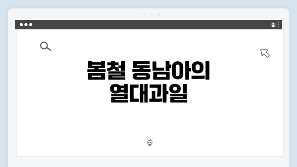 봄철 동남아의 열대과일