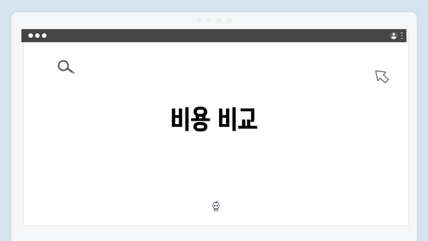 비용 비교