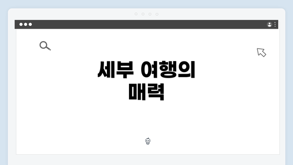 세부 여행의 매력