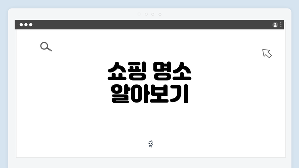 쇼핑 명소 알아보기