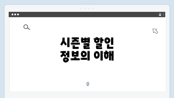시즌별 할인 정보의 이해