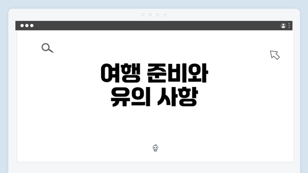 여행 준비와 유의 사항