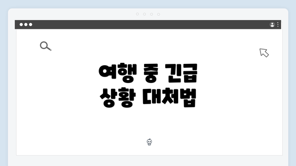 여행 중 긴급 상황 대처법