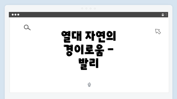 열대 자연의 경이로움 - 발리