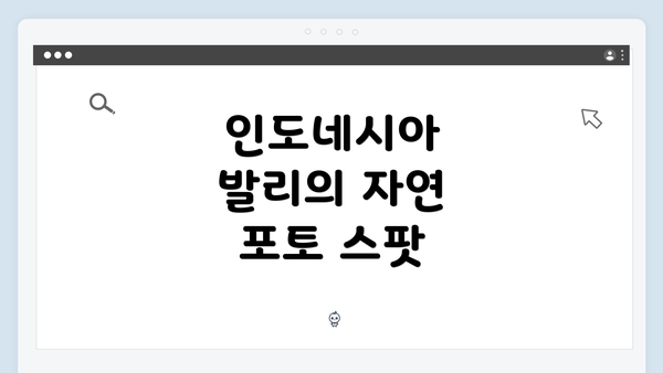 인도네시아 발리의 자연 포토 스팟