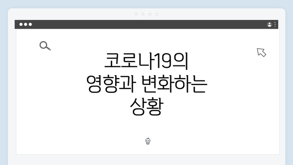 코로나19의 영향과 변화하는 상황