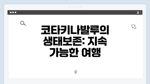 코타키나발루의 생태보존: 지속 가능한 여행