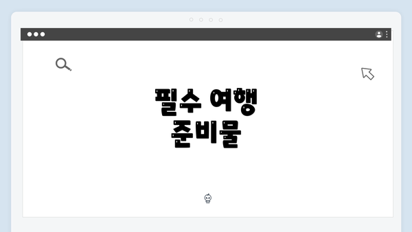 필수 여행 준비물