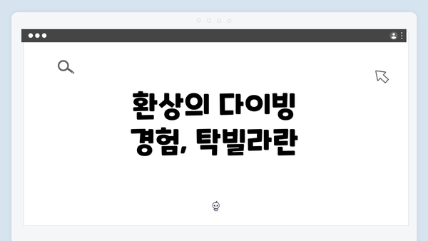 환상의 다이빙 경험, 탁빌라란