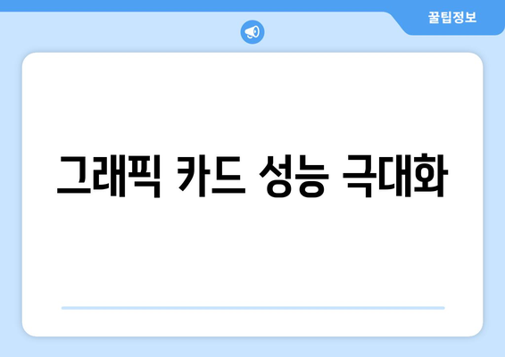 그래픽 카드 성능 극대화