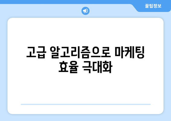 고급 알고리즘으로 마케팅 효율 극대화