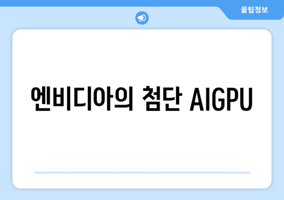 엔비디아의 첨단 AIGPU