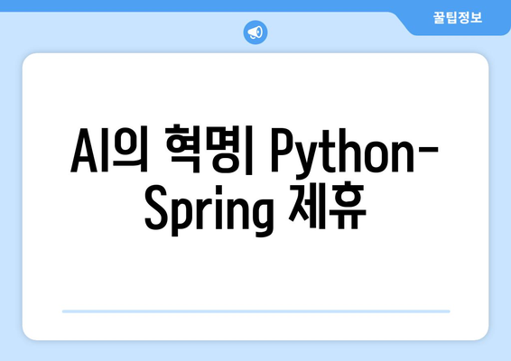 AI의 혁명| Python-Spring 제휴