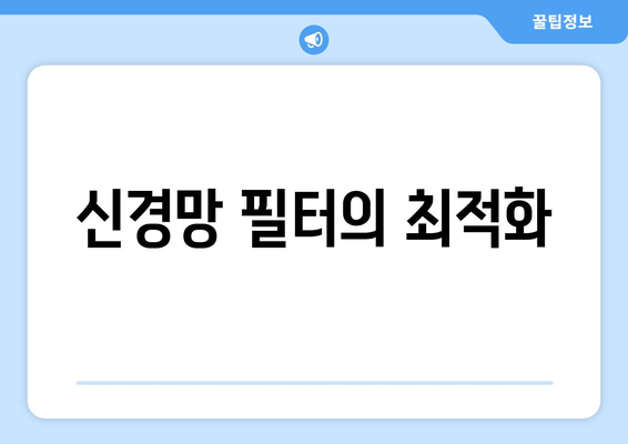 신경망 필터의 최적화