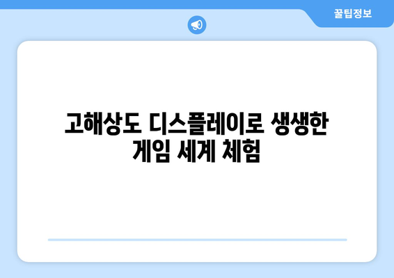 고해상도 디스플레이로 생생한 게임 세계 체험