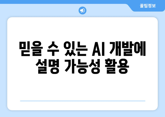 믿을 수 있는 AI 개발에 설명 가능성 활용