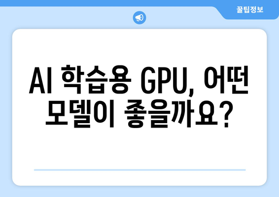 최신 그래픽 카드와 AI 기술 학습 방법