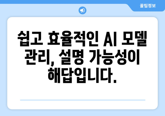 AI 모델 관리를 쉽게: 설명 가능성을 통한 성능 최적화