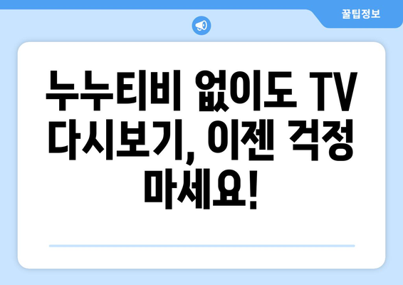 누누티비의 대체 가능한 무료 TV 다시보기 사이트