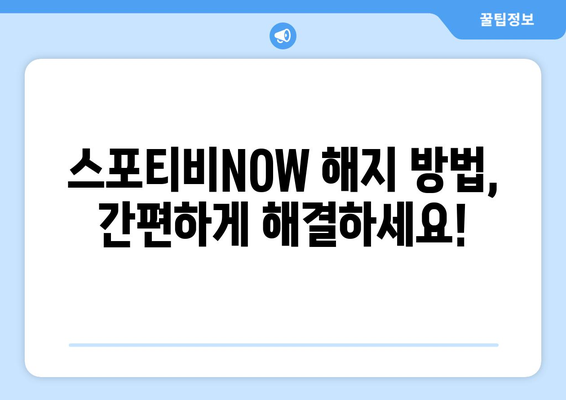 스포티비NOW 가격, 채널 편성표, 해지 방법 안내