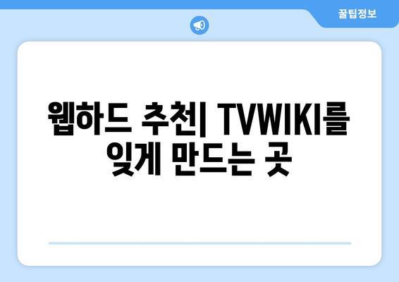 TVWIKI 아닌 웹하드 탐구하기