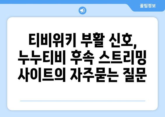 티비위키 부활 신호, 누누티비 후속 스트리밍 사이트