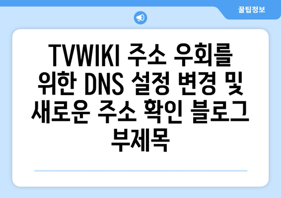 TVWIKI 주소 우회를 위한 DNS 설정 변경 및 새로운 주소 확인