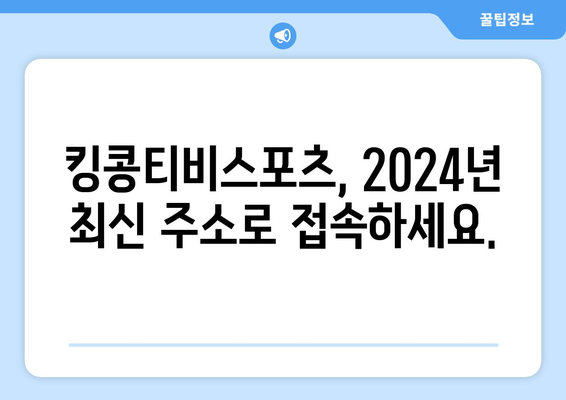 2024 킹콩티비스포츠최신 주소