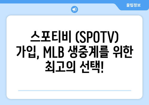 MLB 중계 방법과 스포티비 (SPOTV) 가격