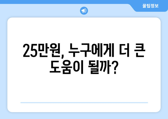 민생지원금 25만원: 누가 이익을 얻을까?