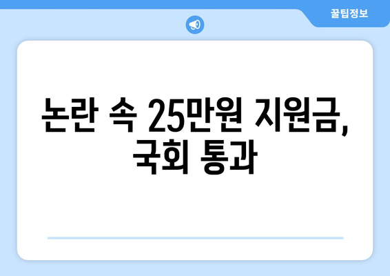 "25만원지원금" 논란이 국회 안보위 통과